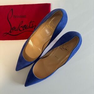 Christian Louboutin Blue Suede Heels